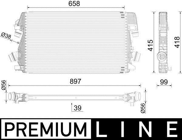 Intercooler, échangeur (Refroidisseur d'air) MAHLE Aftermarket ref. CI 625 000P