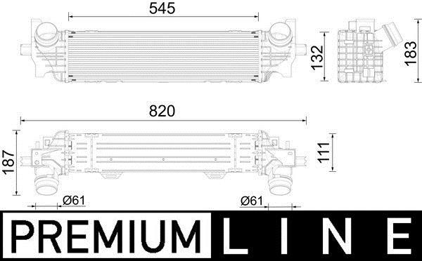 Intercooler, échangeur (Refroidisseur d'air) MAHLE Aftermarket ref. CI 626 000P