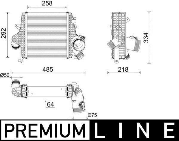 Intercooler, échangeur (Refroidisseur d'air) MAHLE Aftermarket ref. CI 640 000P