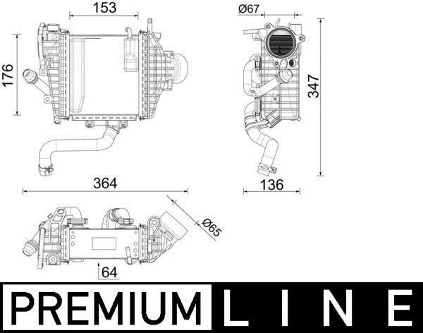 Intercooler, échangeur (Refroidisseur d'air) MAHLE Aftermarket ref. CI 641 000P