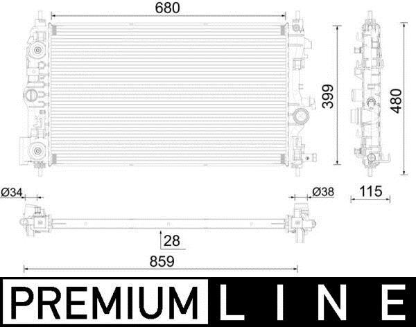 Radiateur moteur (Radiateur de refroidissement) MAHLE Aftermarket CR 1011 000P