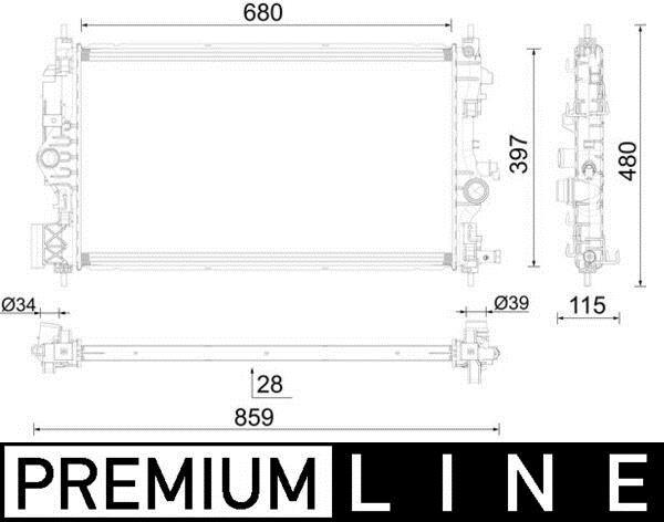 Radiateur moteur (Radiateur de refroidissement) MAHLE Aftermarket CR 1697 000P