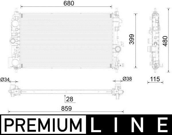 Radiateur moteur (Radiateur de refroidissement) MAHLE Aftermarket CR 1782 000P
