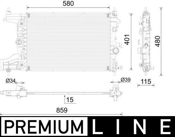 Radiateur moteur (Radiateur de refroidissement) MAHLE Aftermarket CR 2122 000P