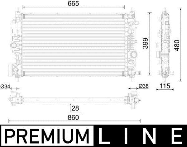 Radiateur moteur (Radiateur de refroidissement) MAHLE Aftermarket CR 2592 000P