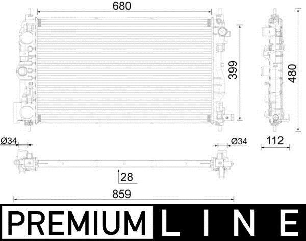 Radiateur moteur (Radiateur de refroidissement) MAHLE Aftermarket CR 2594 000P