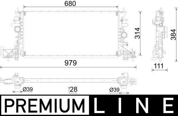 Radiateur moteur (Radiateur de refroidissement) MAHLE Aftermarket ref. CR 2597 000P