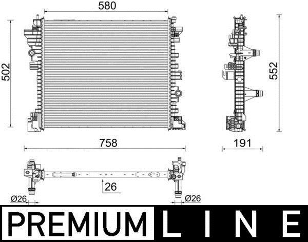 Radiateur moteur (Radiateur de refroidissement) MAHLE Aftermarket CR 2598 000P