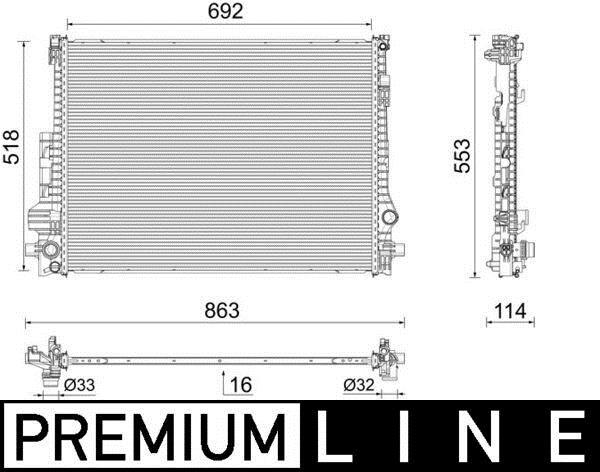 Radiateur moteur (Radiateur de refroidissement) MAHLE Aftermarket CR 2605 000P