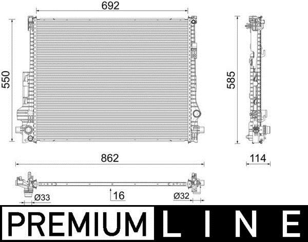 Radiateur moteur (Radiateur de refroidissement) MAHLE Aftermarket CR 2607 000P