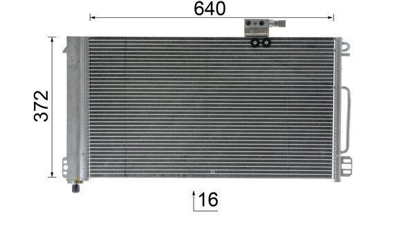 Condenseur, climatisation (Radiateur de climatisation) MAHLE Aftermarket ref. AC 448 000P