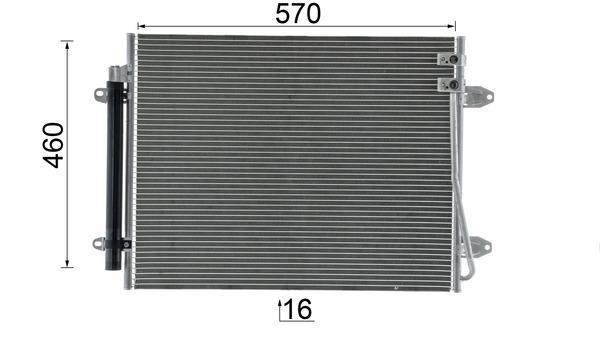 Condenseur, climatisation (Radiateur de climatisation) MAHLE Aftermarket ref. AC 734 000P