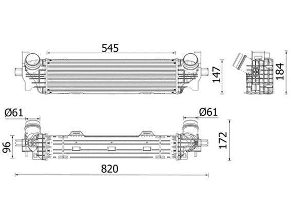 Intercooler, échangeur (Refroidisseur d'air) MAHLE Aftermarket ref. CI 660 000P