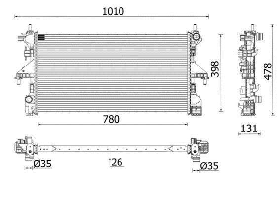 Radiateur moteur (Radiateur de refroidissement) MAHLE Aftermarket CR 2631 000P