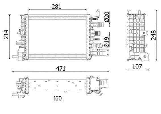 Radiateur moteur (Radiateur de refroidissement) MAHLE Aftermarket CR 2632 000P