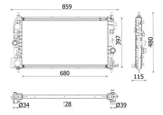 Radiateur moteur (Radiateur de refroidissement) MAHLE Aftermarket CR 2633 000P