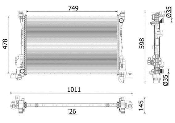 Radiateur moteur (Radiateur de refroidissement) MAHLE Aftermarket CR 2637 000P