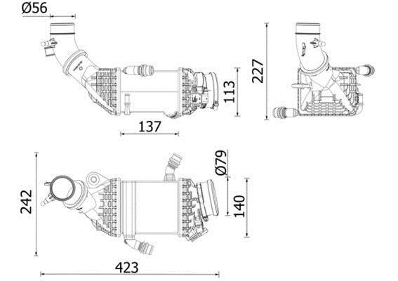 Intercooler, échangeur (Refroidisseur d'air) MAHLE Aftermarket ref. CI 658 000P