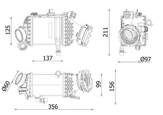 Intercooler, échangeur (Refroidisseur d'air) MAHLE Aftermarket ref. CI 659 000P