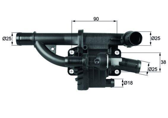 Thermostat d'eau (Calorstat) MAHLE Aftermarket ref. TH 40 83