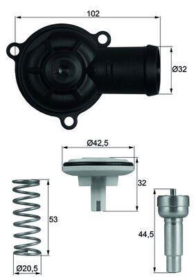 Thermostat d'eau (Calorstat) MAHLE Aftermarket ref. TI 220 87D