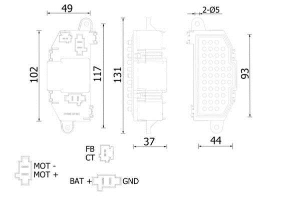 Régulateur, pulseur d'air habitacle (Élément de commande, chauffage/ventilation) MAHLE Aftermarket ref. ABR 118 000S