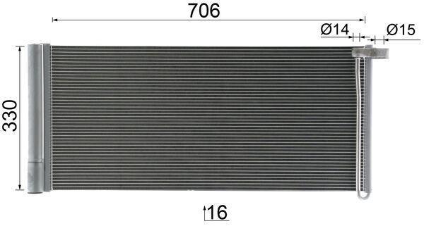 Condenseur, climatisation (Radiateur de climatisation) MAHLE Aftermarket ref. AC 425 000P
