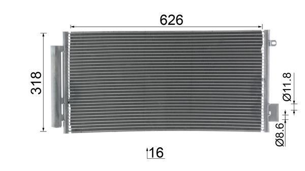 Condenseur, climatisation (Radiateur de climatisation) MAHLE Aftermarket ref. AC 983 000S