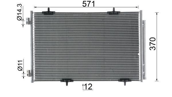 Condenseur, climatisation (Radiateur de climatisation) MAHLE Aftermarket ref. AC 990 000S
