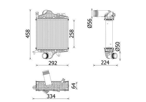 Intercooler, échangeur (Refroidisseur d'air) MAHLE Aftermarket ref. CI 672 000P