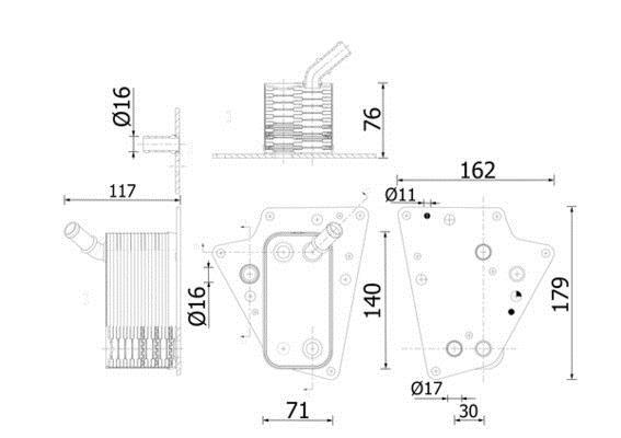 Radiateur d'huile moteur (Refroidisseur d'huile moteur) MAHLE Aftermarket ref. CLC 274 000S