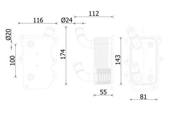 Radiateur d'huile moteur (Refroidisseur d'huile moteur) MAHLE Aftermarket ref. CLC 276 000S