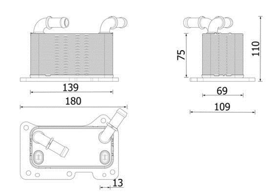Radiateur d'huile moteur (Refroidisseur d'huile moteur) MAHLE Aftermarket ref. CLC 323 000P