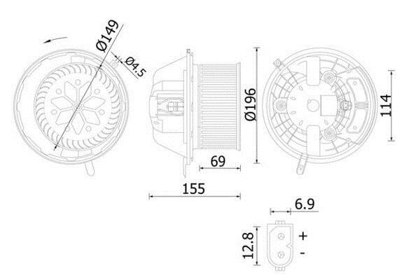 Pulseur d'air habitacle (Ventilateur habitacle) MAHLE Aftermarket ref. AB 219 000S