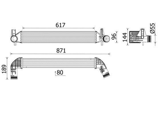 Intercooler, échangeur (Refroidisseur d'air) MAHLE Aftermarket ref. CI 516 000P