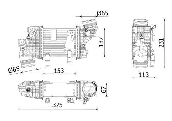 Intercooler, échangeur (Refroidisseur d'air) MAHLE Aftermarket ref. CI 663 000P