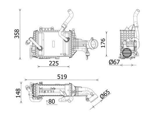 Intercooler, échangeur (Refroidisseur d'air) MAHLE Aftermarket ref. CI 665 000P