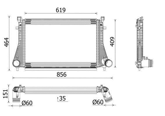 Intercooler, échangeur (Refroidisseur d'air) MAHLE Aftermarket ref. CI 667 000P