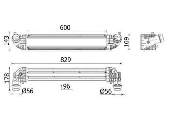 Intercooler, échangeur (Refroidisseur d'air) MAHLE Aftermarket ref. CI 668 000P