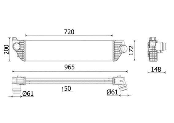 Intercooler, échangeur (Refroidisseur d'air) MAHLE Aftermarket ref. CI 669 000P