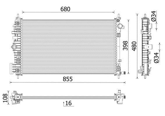 Radiateur moteur (Radiateur de refroidissement) MAHLE Aftermarket CR 2698 000P