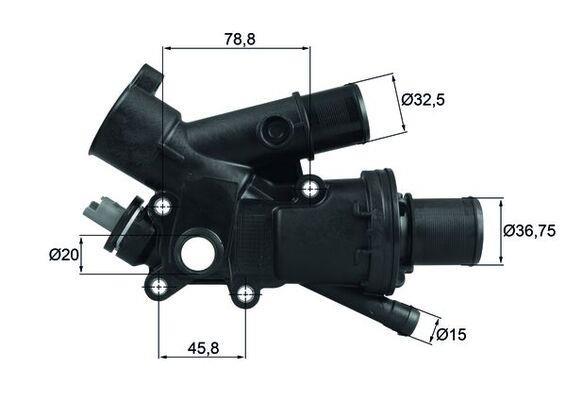 Thermostat d'eau (Calorstat) MAHLE Aftermarket ref. TH 43 83