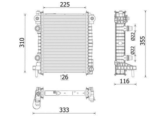 Radiateur moteur (Radiateur de refroidissement) MAHLE Aftermarket CR 2707 000P