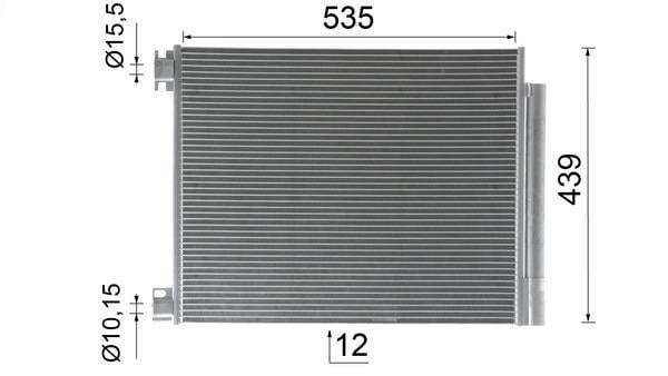 Condenseur, climatisation (Radiateur de climatisation) MAHLE Aftermarket ref. AC 1016 000P
