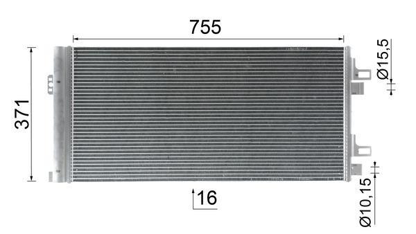 Condenseur, climatisation (Radiateur de climatisation) MAHLE Aftermarket ref. AC 1122 000P
