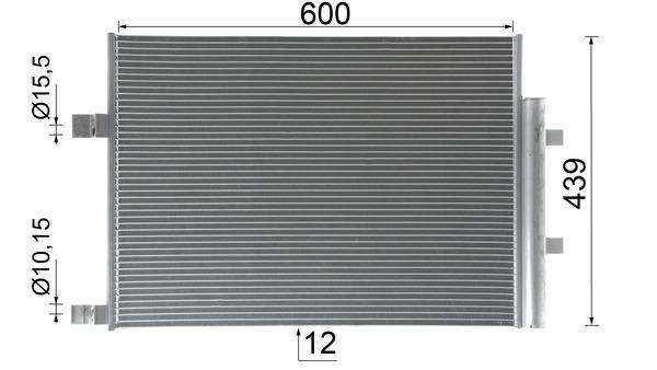 Condenseur, climatisation (Radiateur de climatisation) MAHLE Aftermarket ref. AC 1128 000P