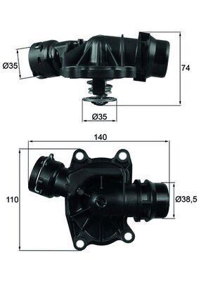 Thermostat d'eau (Calorstat) MAHLE Aftermarket ref. TI 233 88