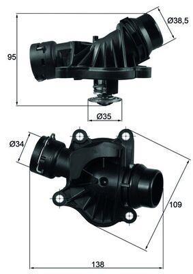 Thermostat d'eau (Calorstat) MAHLE Aftermarket ref. TI 234 88