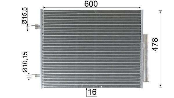 Condenseur, climatisation (Radiateur de climatisation) MAHLE Aftermarket ref. AC 1131 000P