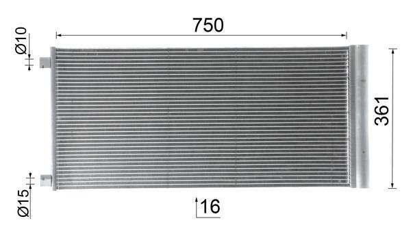 Condenseur, climatisation (Radiateur de climatisation) MAHLE Aftermarket ref. AC 1124 000P